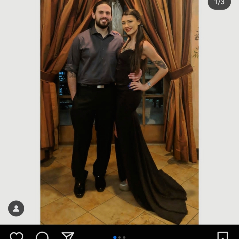 XS long black formal gown